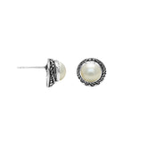 AE-6312-PEW Sterling Silver Earring With Pearl Jewelry Bali Designs Inc